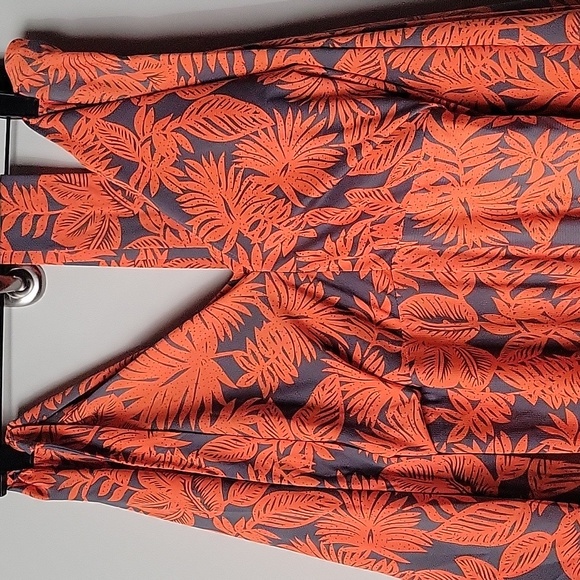 Anthropolgie S Orange Tropical Femme Print Maxi Long Wrap Flutter Kimono Dress - Picture 6 of 16